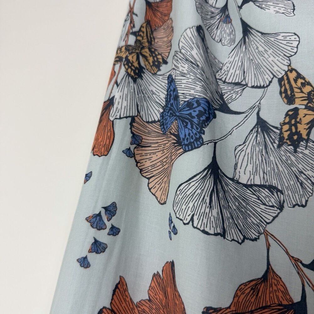 Free People Bri Bri Butterfly Maxi Skirt Blue Orange Women’s 6 Boho Spring - Picture 8 of 16